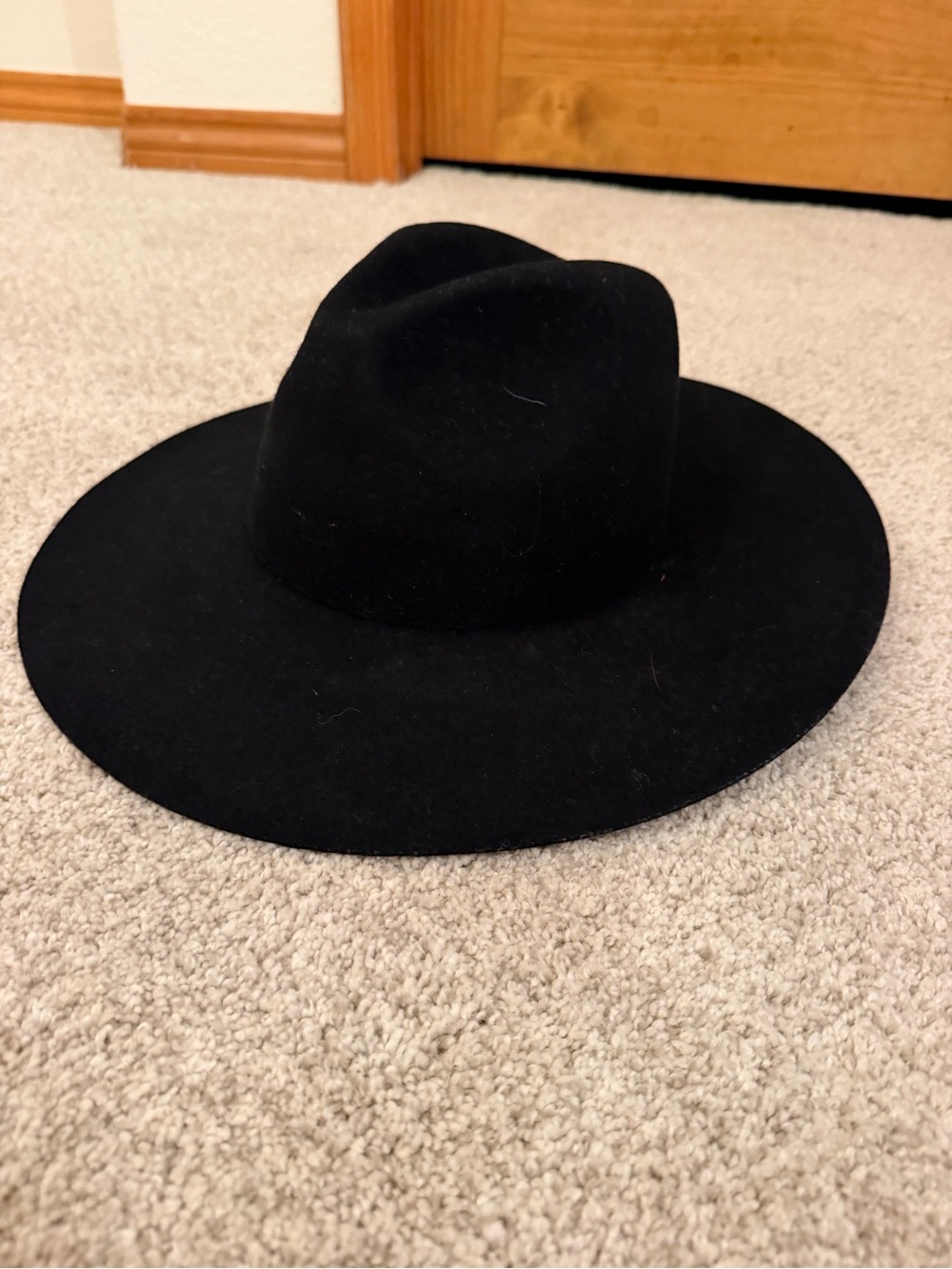 GIGI PIP Black Wide-Brim Wool Fedora Hat